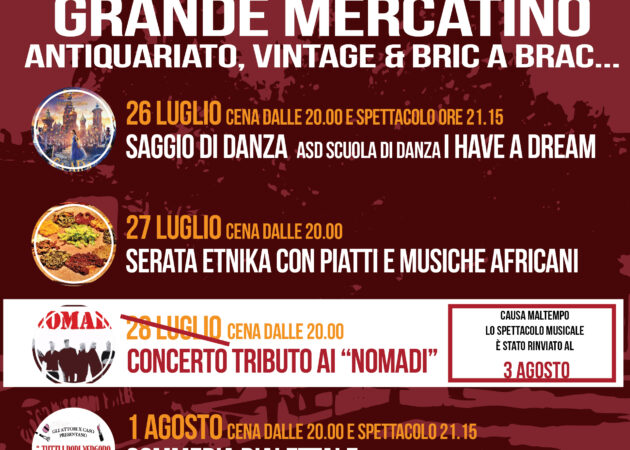 MISSIONE ESTATE -cambio programma